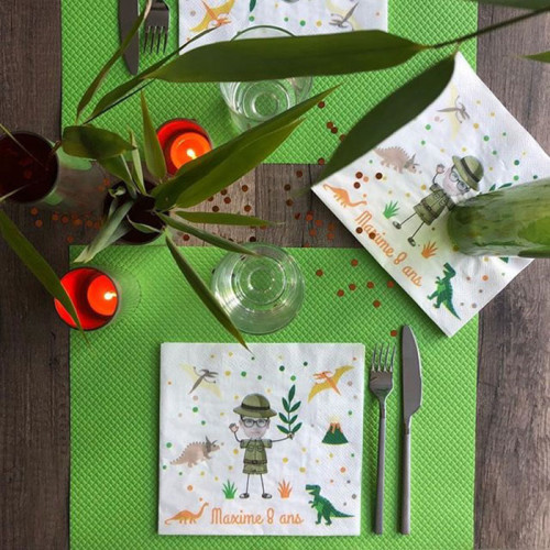Set de table pédagogique, set de table enfant, thème jungle, ton vert